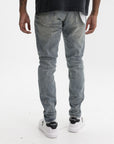 Purple Jeans Worn Slashed Paint Indigo