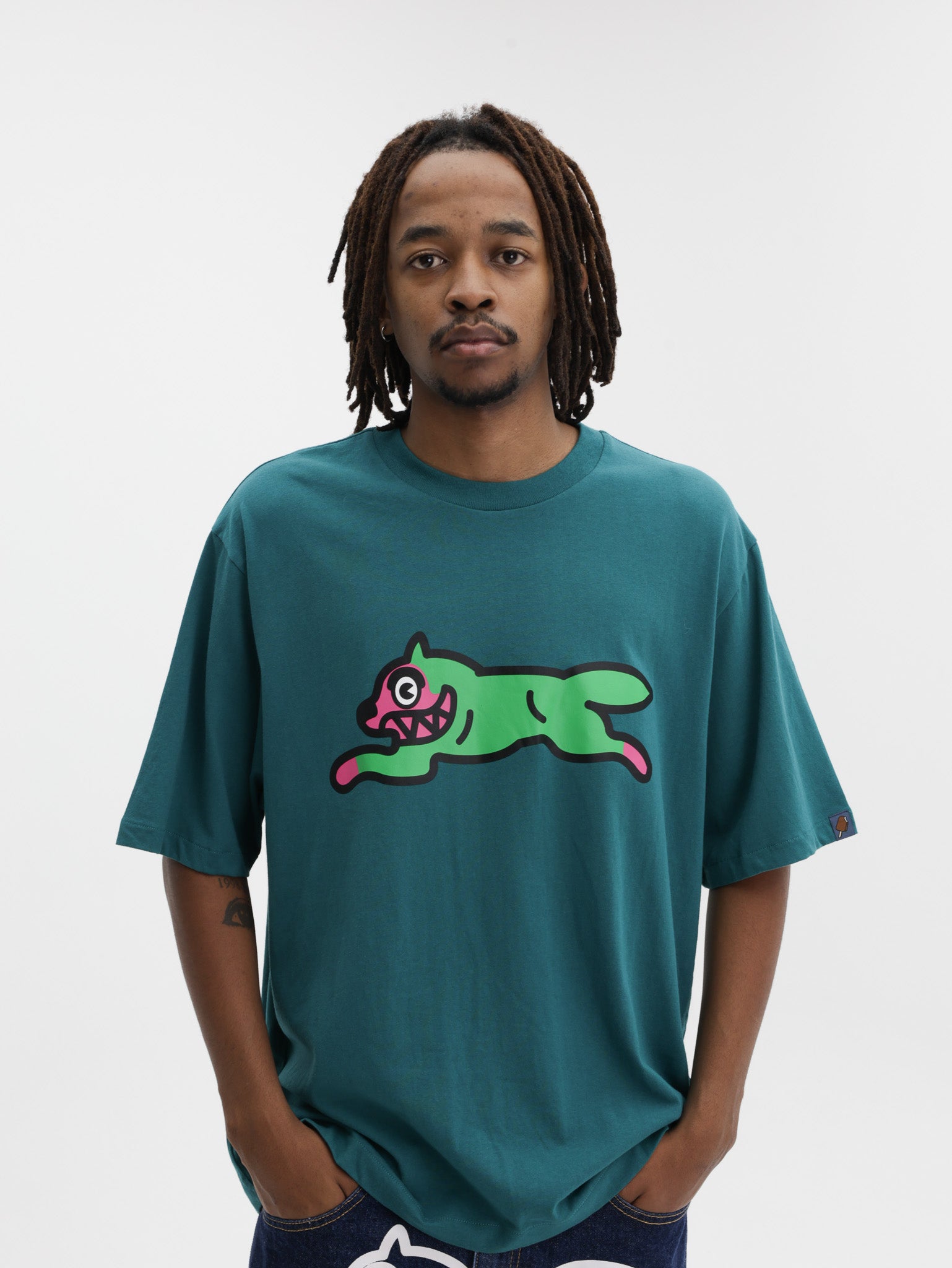 Icecream T-Shirt Running Dog Teal – AL Capone Premium