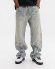 Purple Jeans Bead Splatter Indigo