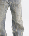Purple Jeans Bead Splatter Indigo