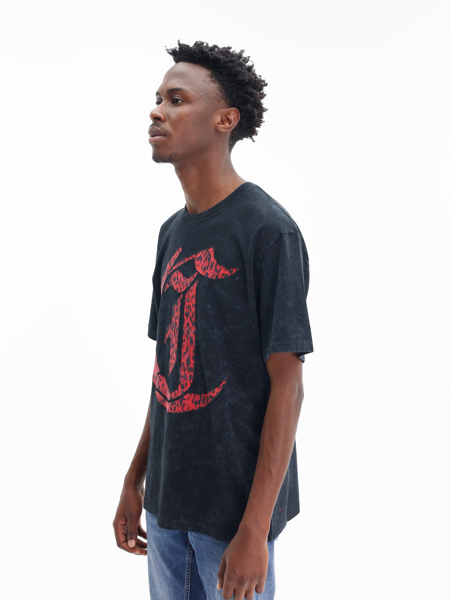 Just Cavalli T-Shirt Acid Cut Material Black-AL Capone Premium