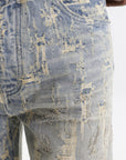 Purple Jeans Bead Splatter Indigo