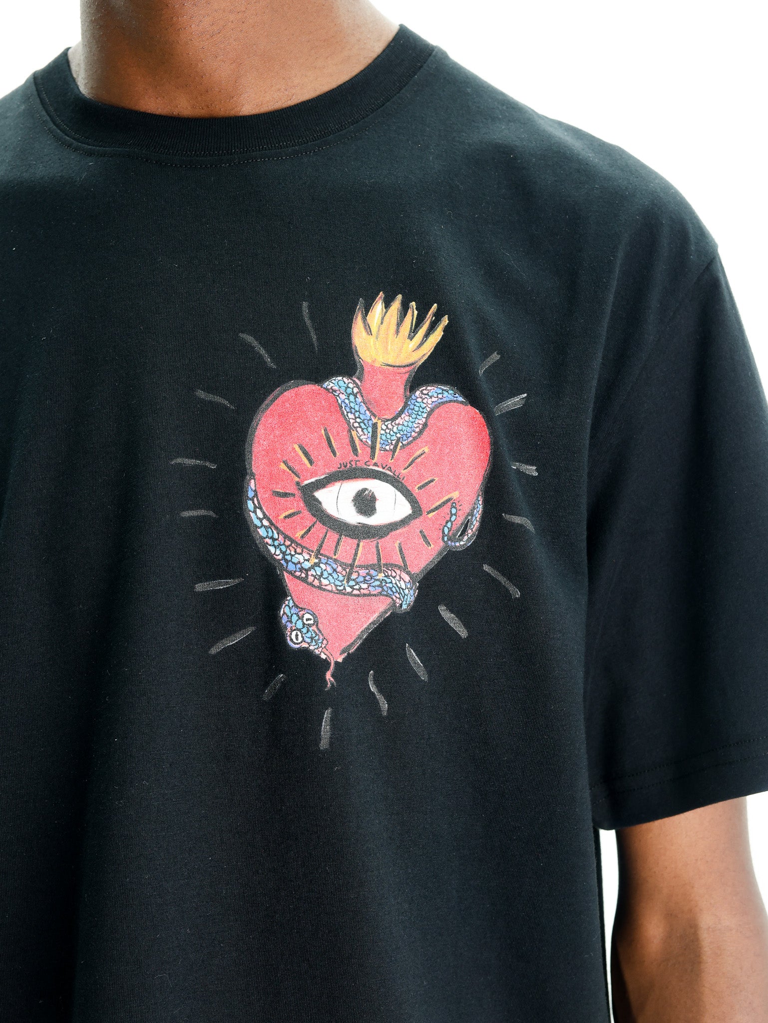 Just Cavalli T-Shirt Small Heart Tattoo Black-AL Capone Premium