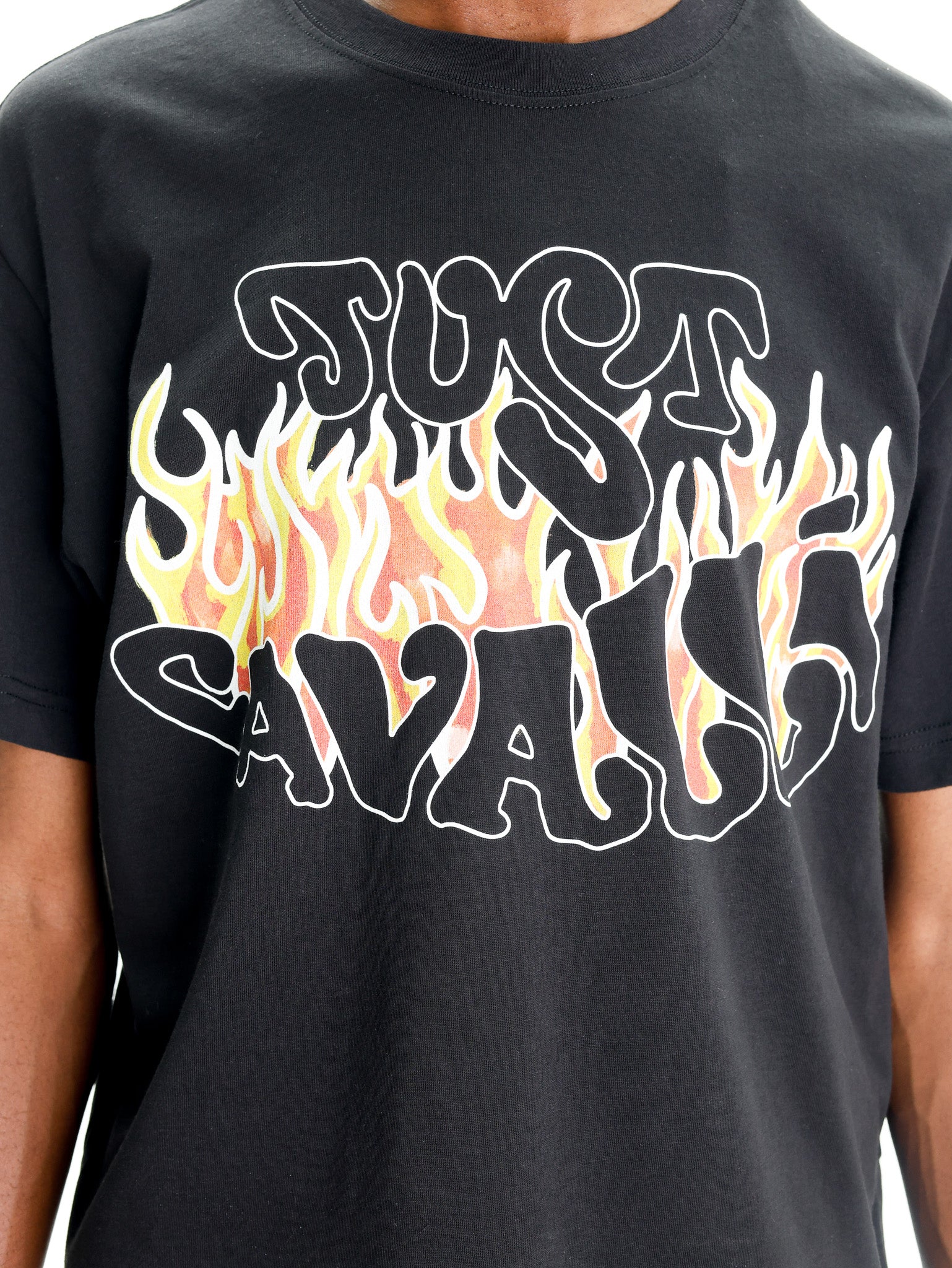 Just Cavalli T-Shirt Logo Flames Black-AL Capone Premium