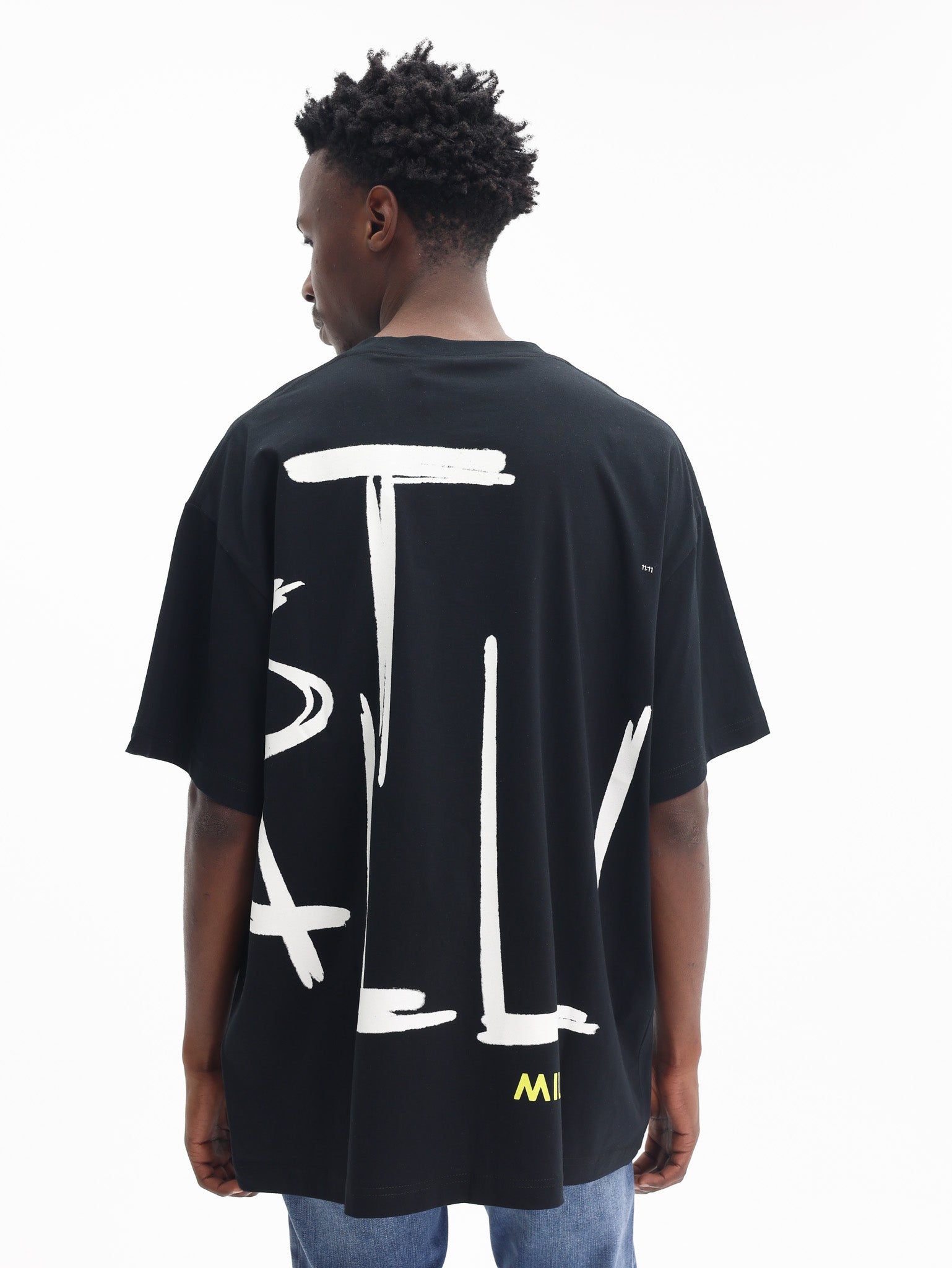 Just Cavalli T-Shirt Maxi Side Logo Black-AL Capone Premium