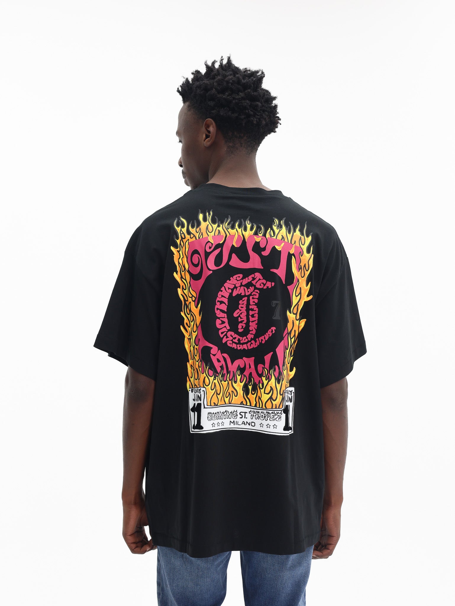 Just Cavalli T-Shirt Flames Black-AL Capone Premium