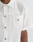 Casablanca Shirt Mesh Collar Ss White