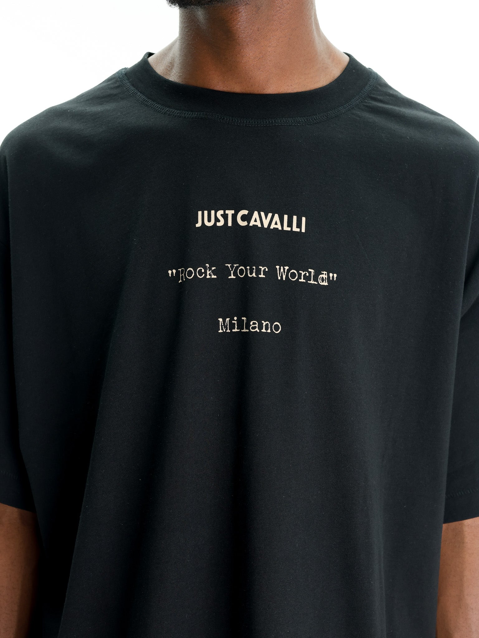 Just Cavalli T-Shirt Flames Black-AL Capone Premium