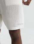 Casablanca Shorts Mesh Grey Knee Logo White