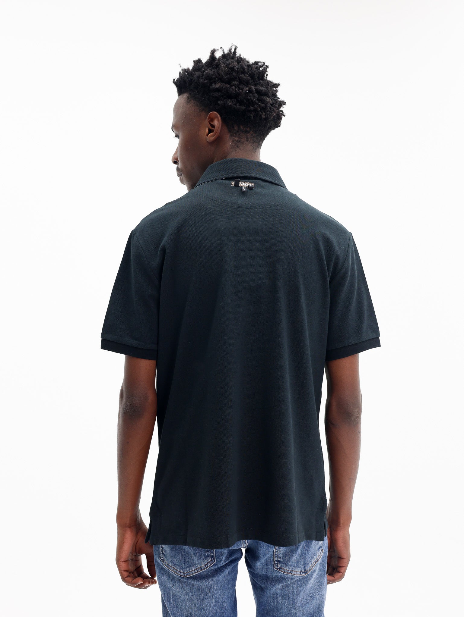 Just Cavalli Golfer Flower Embroidery Black-AL Capone Premium