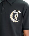 Just Cavalli Golfer Flower Embroidery Black-AL Capone Premium