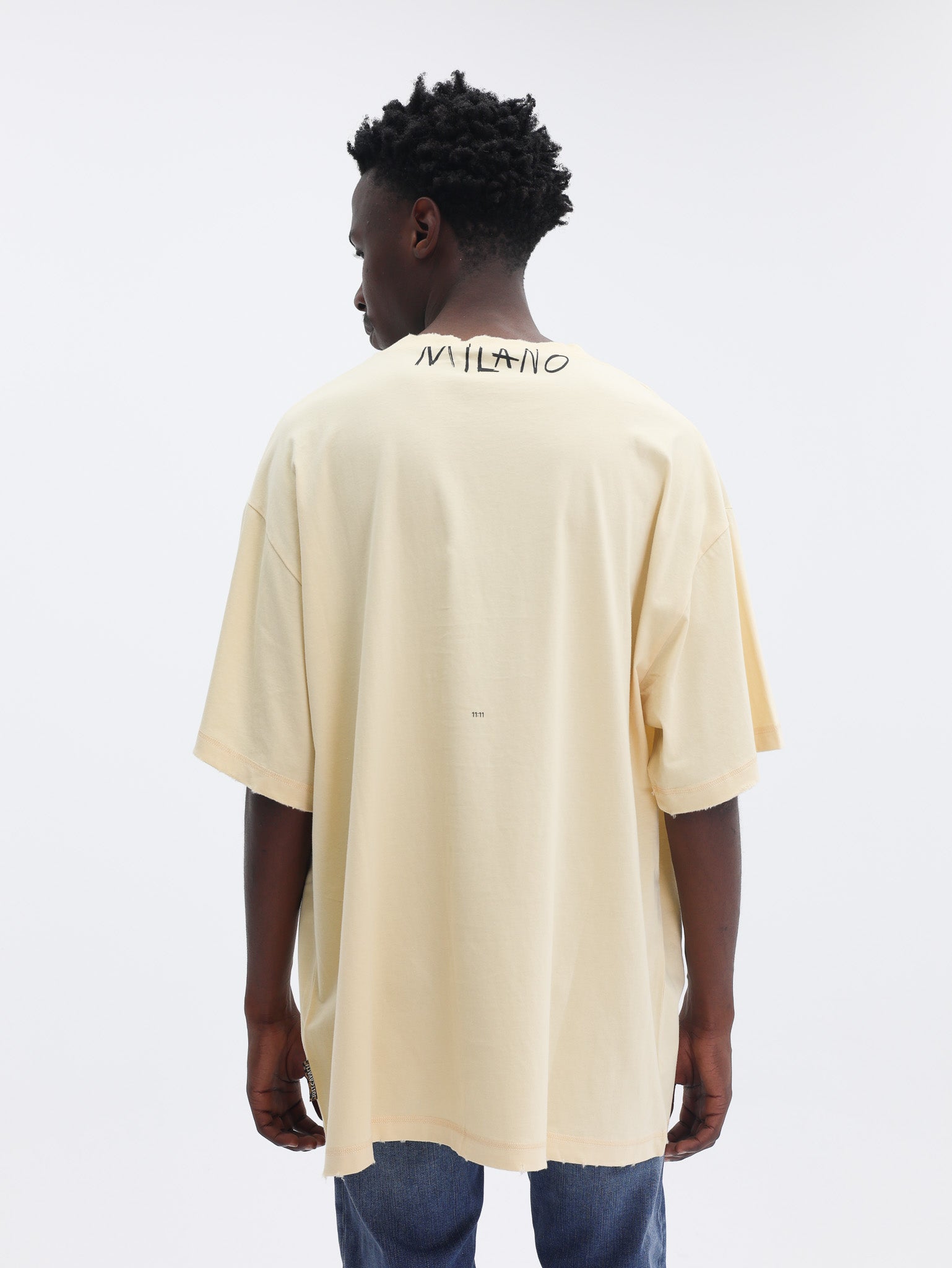 Just Cavalli T-Shirt Palm Neck Logo Cream-AL Capone Premium