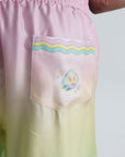 Casablanca Shorts Silk Pink Ombre Multi Colour
