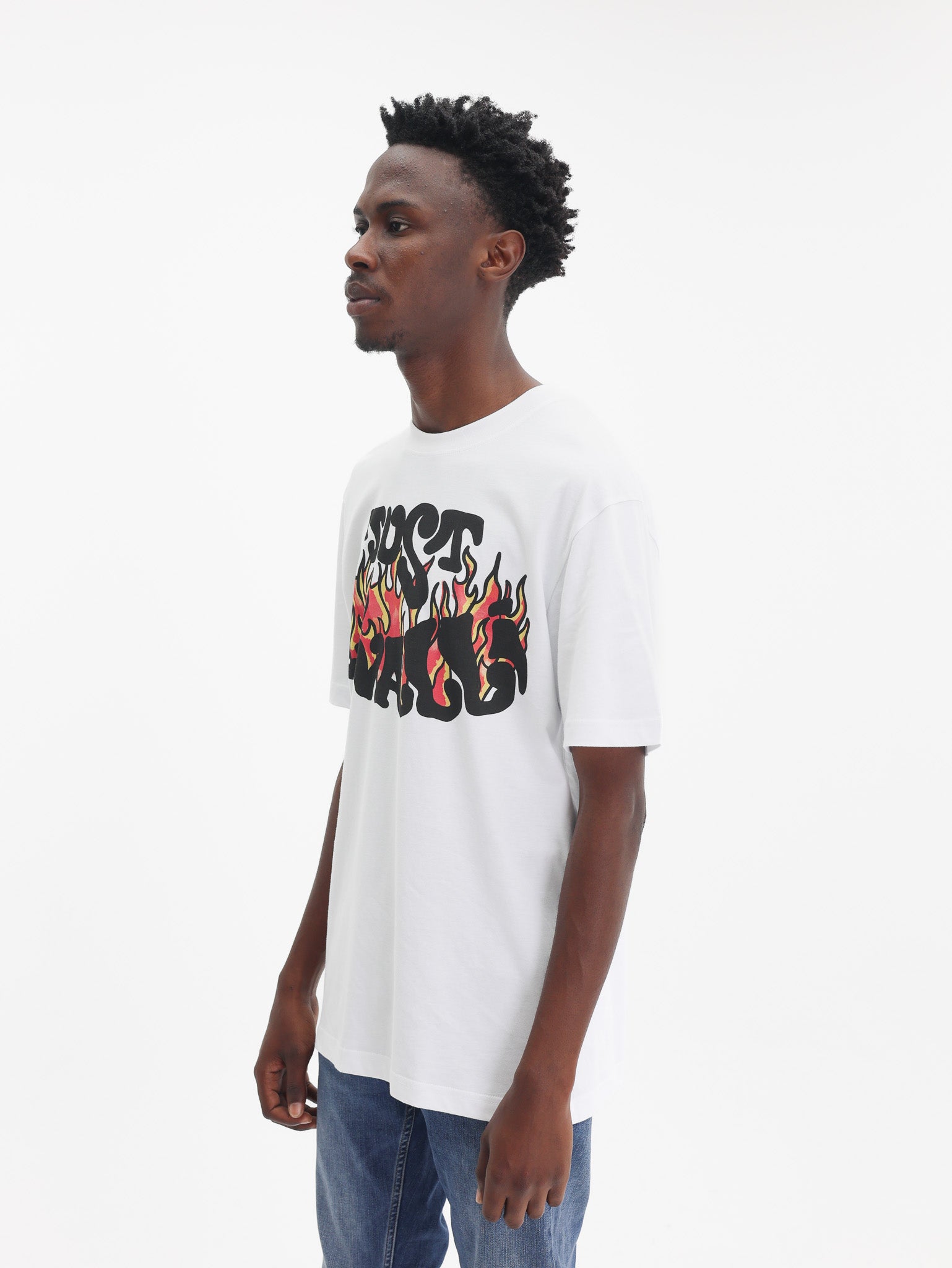 Just Cavalli T-Shirt Logo Flames White-AL Capone Premium