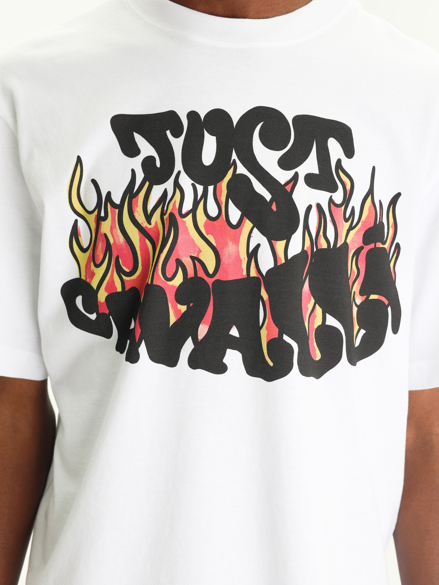 Just Cavalli T-Shirt Logo Flames White-AL Capone Premium