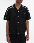 Casablanca Shirt White Stripe Mesh Ss Black