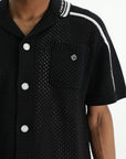 Casablanca Shirt White Stripe Mesh Ss Black