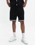 Casablanca Shorts White Stripe Mesh Black