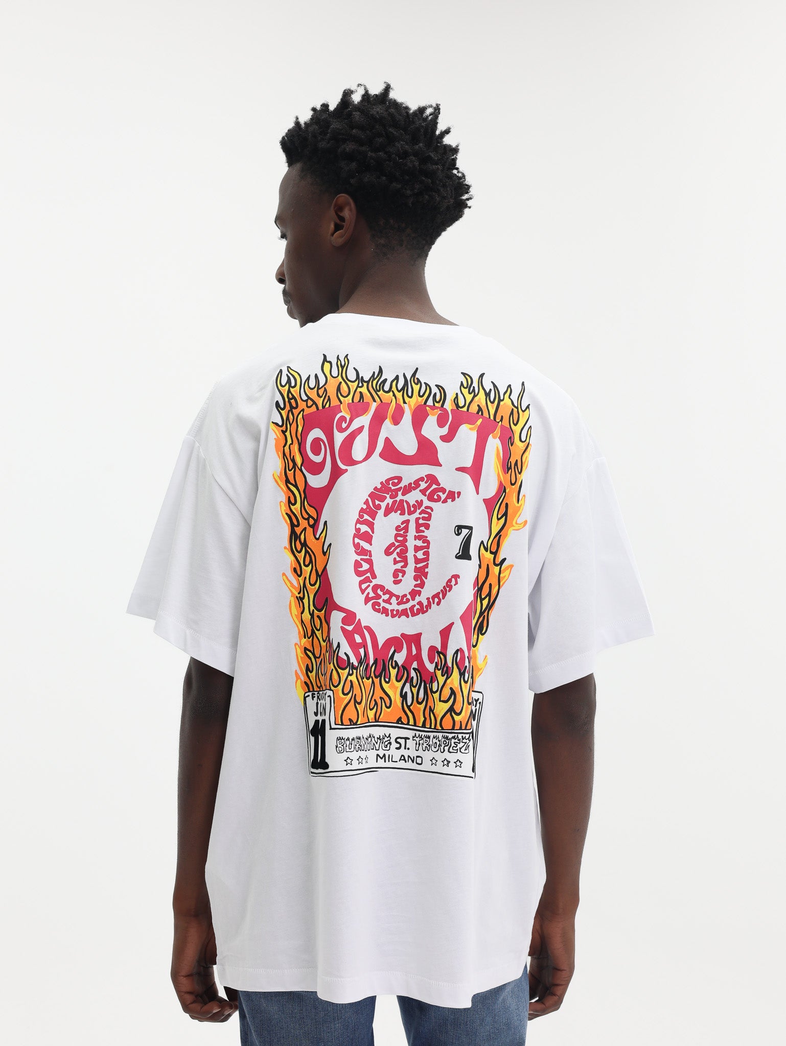 Just Cavalli T-Shirt Flames White-AL Capone Premium