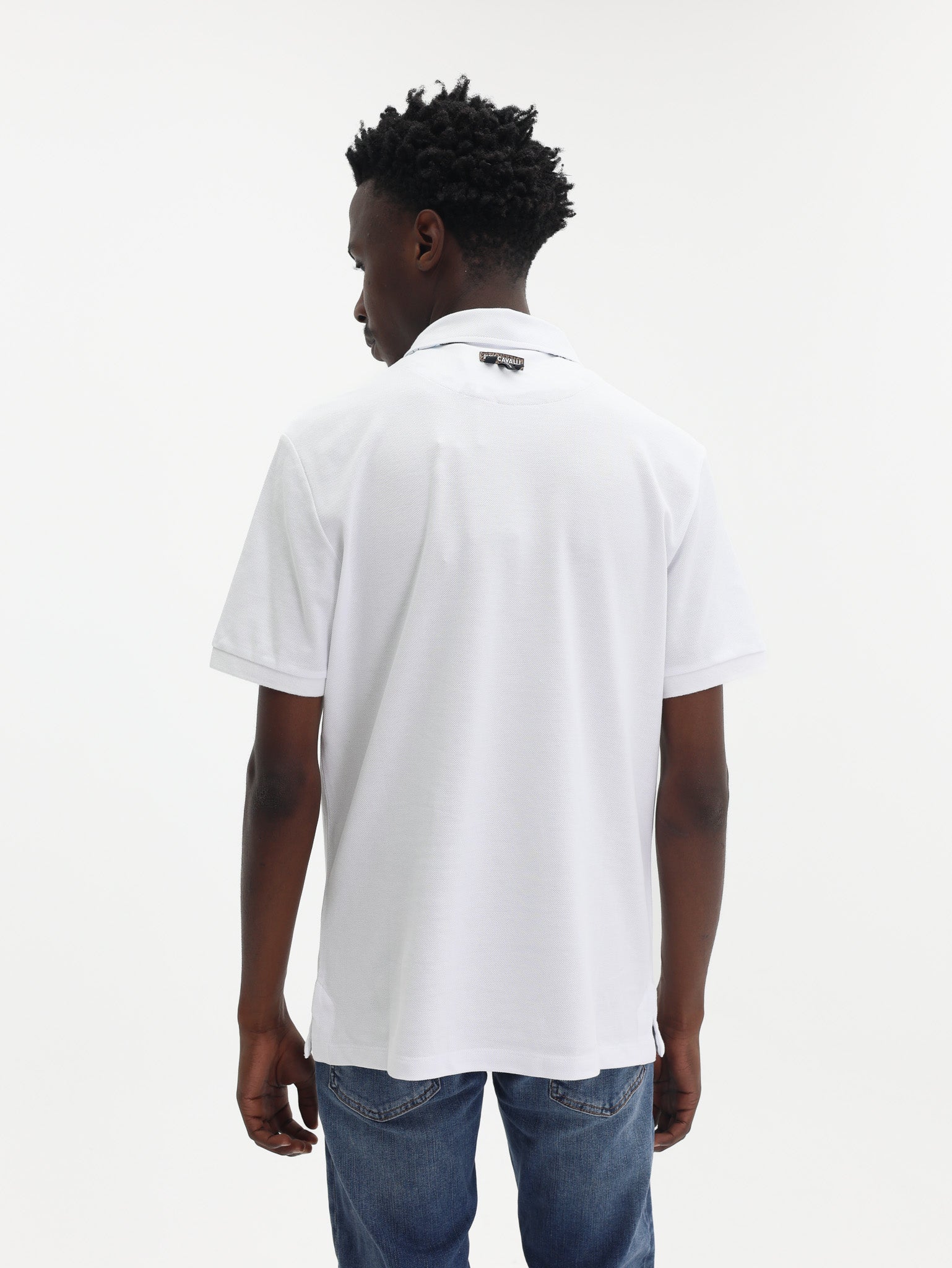 Just Cavalli Golfer Flower Embroidery White-AL Capone Premium