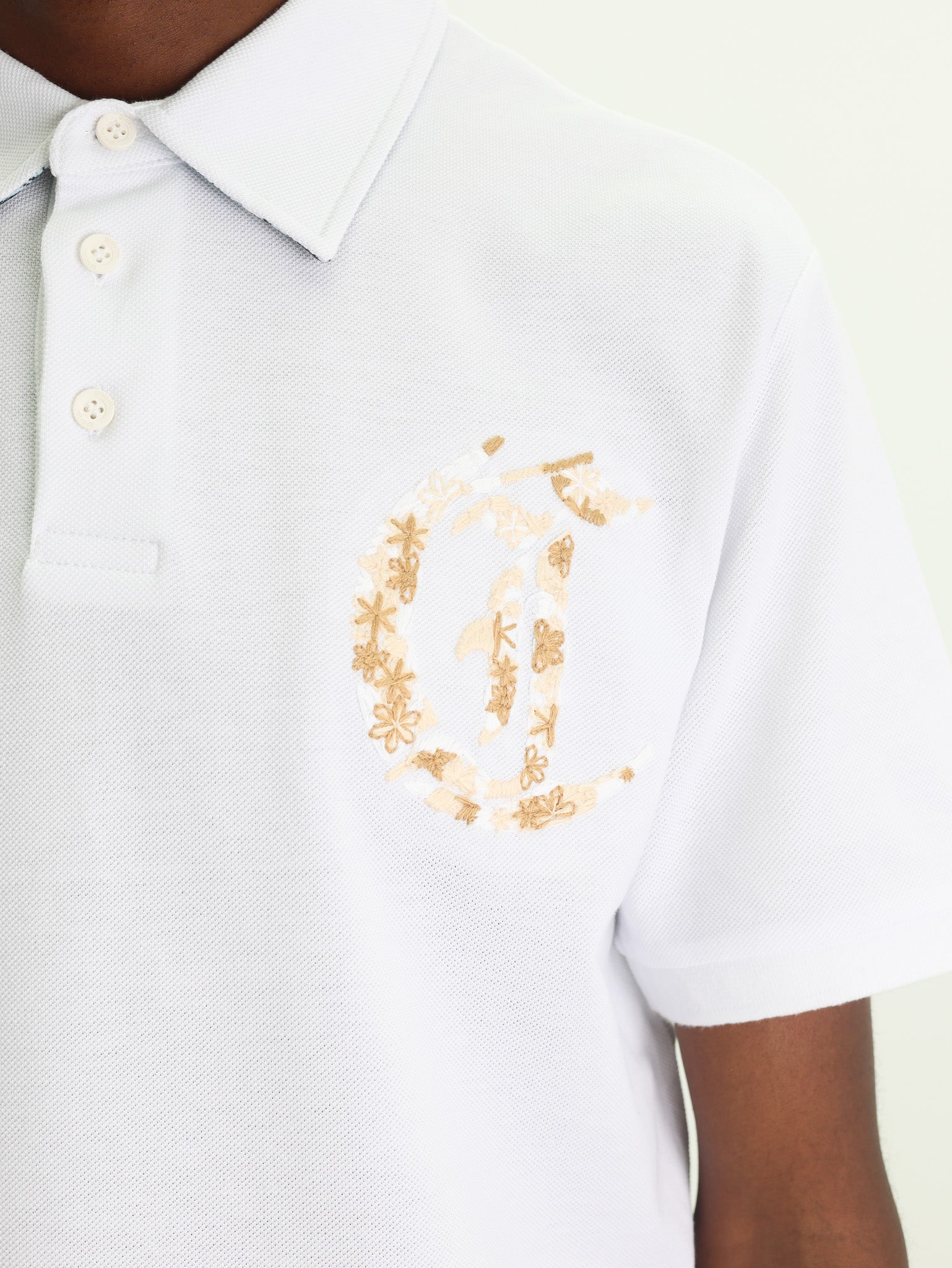 Just Cavalli Golfer Flower Embroidery White-AL Capone Premium