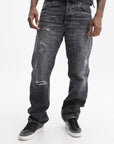 Purple Jeans Worn Stone Wash Grey