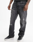 Purple Jeans Worn Stone Wash Grey