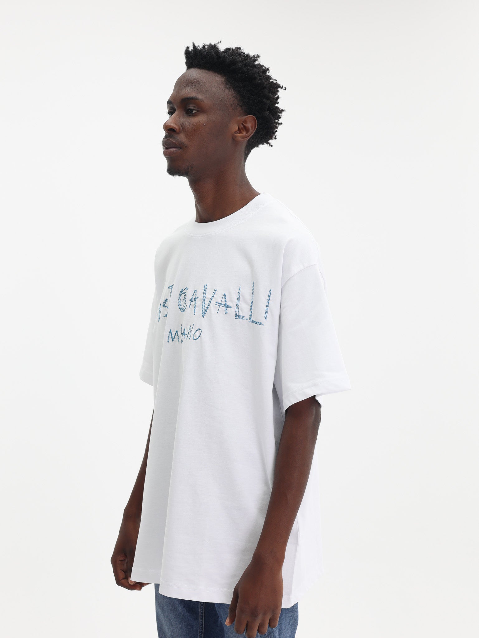 Just Cavalli T-Shirt Embroidery Logo White-AL Capone Premium