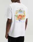 Casablanca T-Shirt Flower Court Icon White
