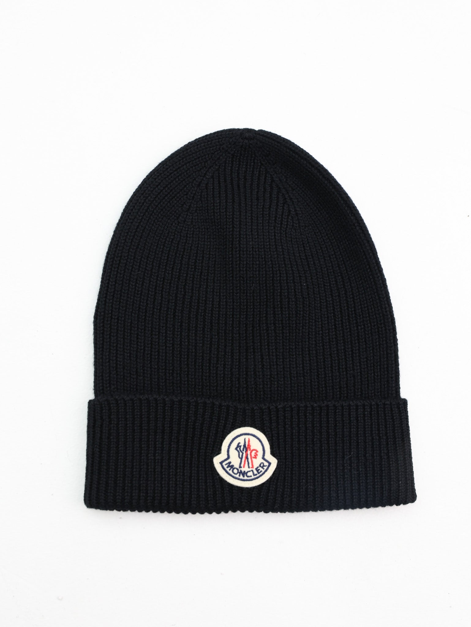 MONCLER ブラック ビーニー MONCLER ブラックニットキャップビーニーファー 【公式通販】 帽子