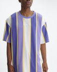 Karl; Kani T-Shirt Small Sign Stripe Lilac-Ivory-Off-White