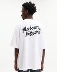 Maison Kitsune T-Shirt Handwriting Oversize White-Black