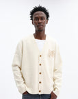 Maison Kitsune Cardigan Fox Head Intarsia Ecru-Tan Beige
