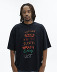 Vetements T-Shirt 7 Sins Washed-Out Black