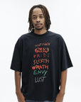 Vetements T-Shirt 7 Sins Washed-Out Black