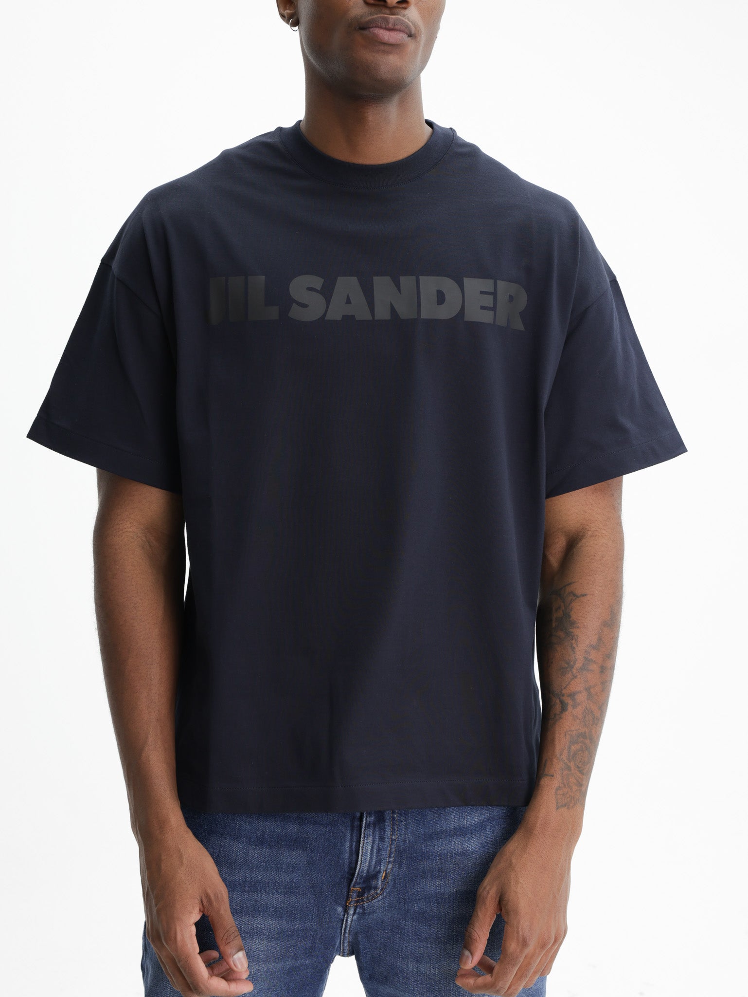 Jil Sander T-Shirt Black Print Crew Navy – AL Capone Premium
