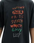 Vetements T-Shirt 7 Sins Washed-Out Black