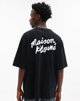 Maison Kitsune T-Shirt Handwriting Oversize Black-White