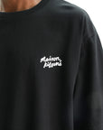 Maison Kitsune T-Shirt Handwriting Oversize Black-White
