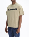 Jil Sander T-Shirt Black Print Crew Tan