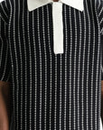 Jil Sander Golfer White Striped Black/white