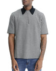 Jil Sander Golfer Zip Ss Checkered Black/white