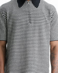 Jil Sander Golfer Zip Ss Checkered Black/white