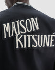 Maison Kitsune Jacket Varsity Teddy Black