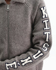 Maison Kitsune Jacket College Knitted Wool Med Grey Melange