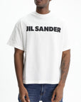 Jil Sander T-Shirt Black Print Crew White