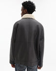 Maison Kitsune Jacket Shearling Brown Stone