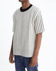 Jil Sander T-Shirt Black Stripe Crew Cream