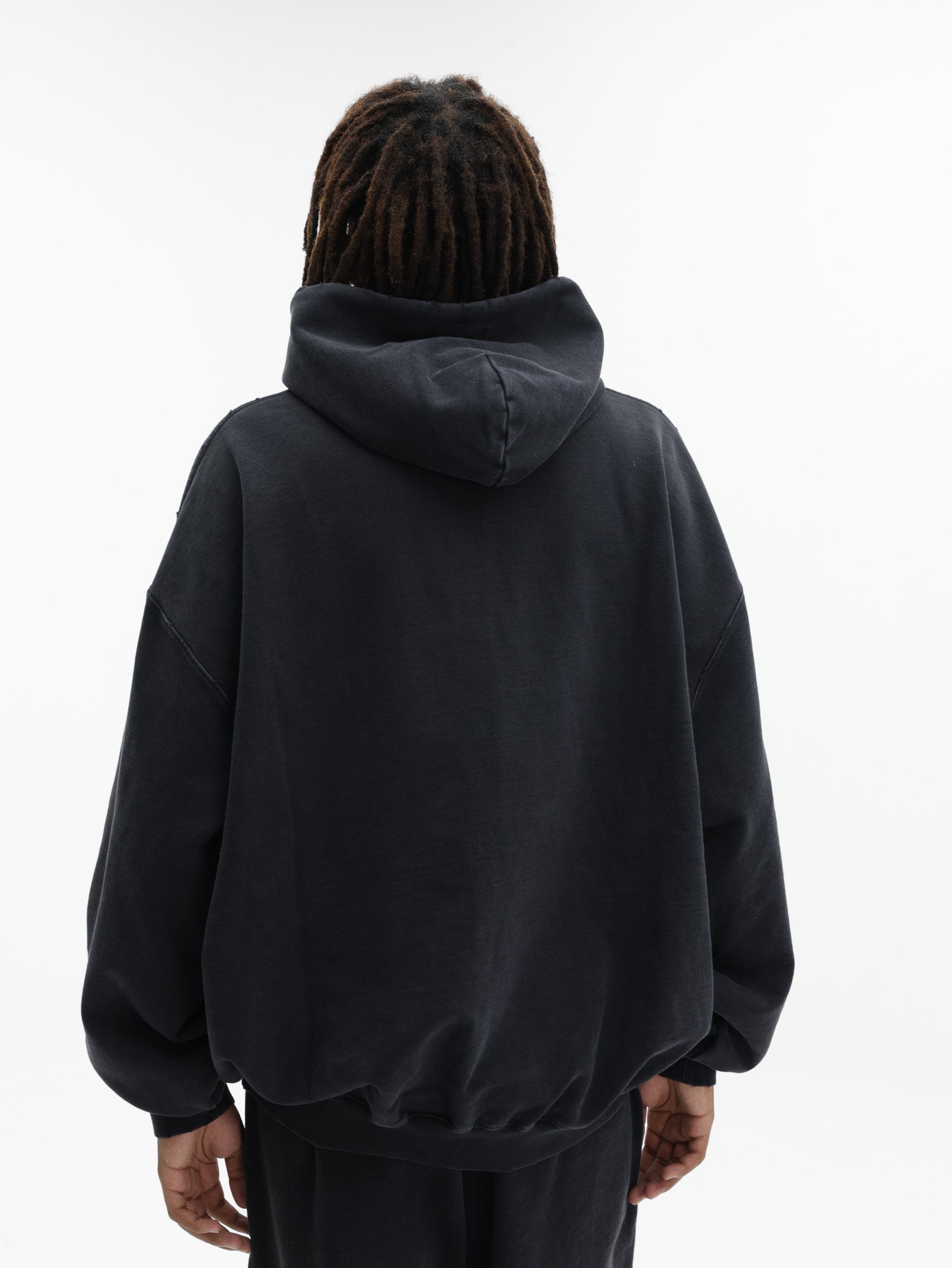 Vetements Hoodie Embroidered Biker Cross Sleeves Zip-Up Black - AL