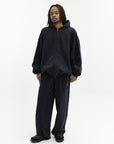 Vetements Track Pants Embroidered Biker Cross Stripe Washed-Out Black